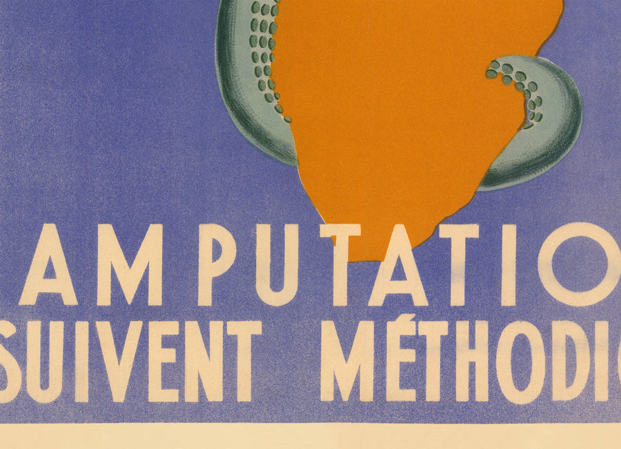 World War 2 Nazi Vichy France Propaganda Poster Map - Winston Churchill as a Tentacled Beast