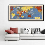 Old World War 2 Carte - "Événements datés" WW2 Tableau éducatif historique de Stanley Turner
