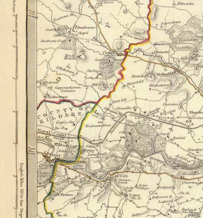Ancienne carte de Dublin et de banlieue, Irlande, 1837 de Sduk - Leinster, Baie de Dublin, Grand Dublin