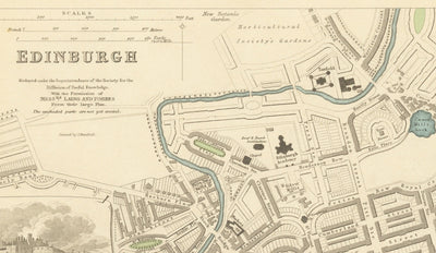 Old Map of Edinburgh, Scotland in 1834 by WB Clark