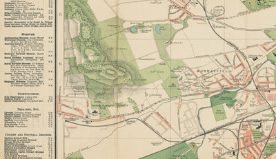 Raro mapa antiguo de Edimburgo - Plano de bolsillo de Bartholomew, 1921 - Leith, Murrayfield, Portobello, Morningside