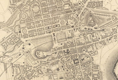 Old Map of Edinburgh, Scotland in 1851 by Tallis & Rapkin