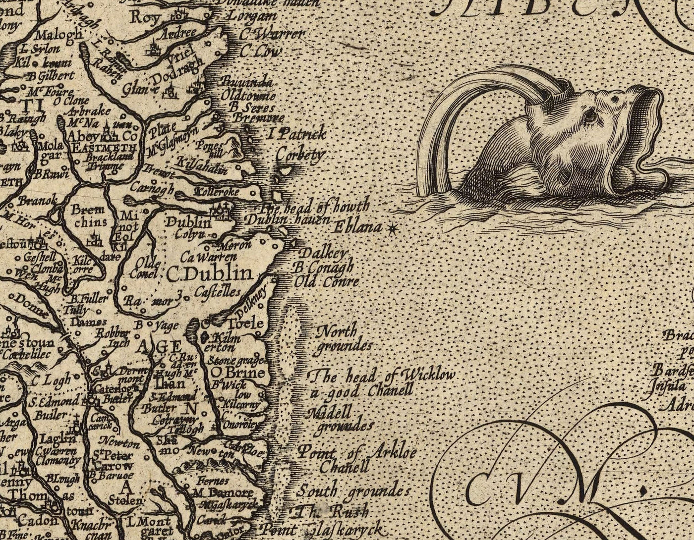 Ancienne carte de l'Angleterre et de l'Irlande en 1605 par Abraham Ortelius