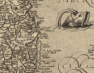 Ancienne carte de l'Angleterre et de l'Irlande en 1605 par Abraham Ortelius