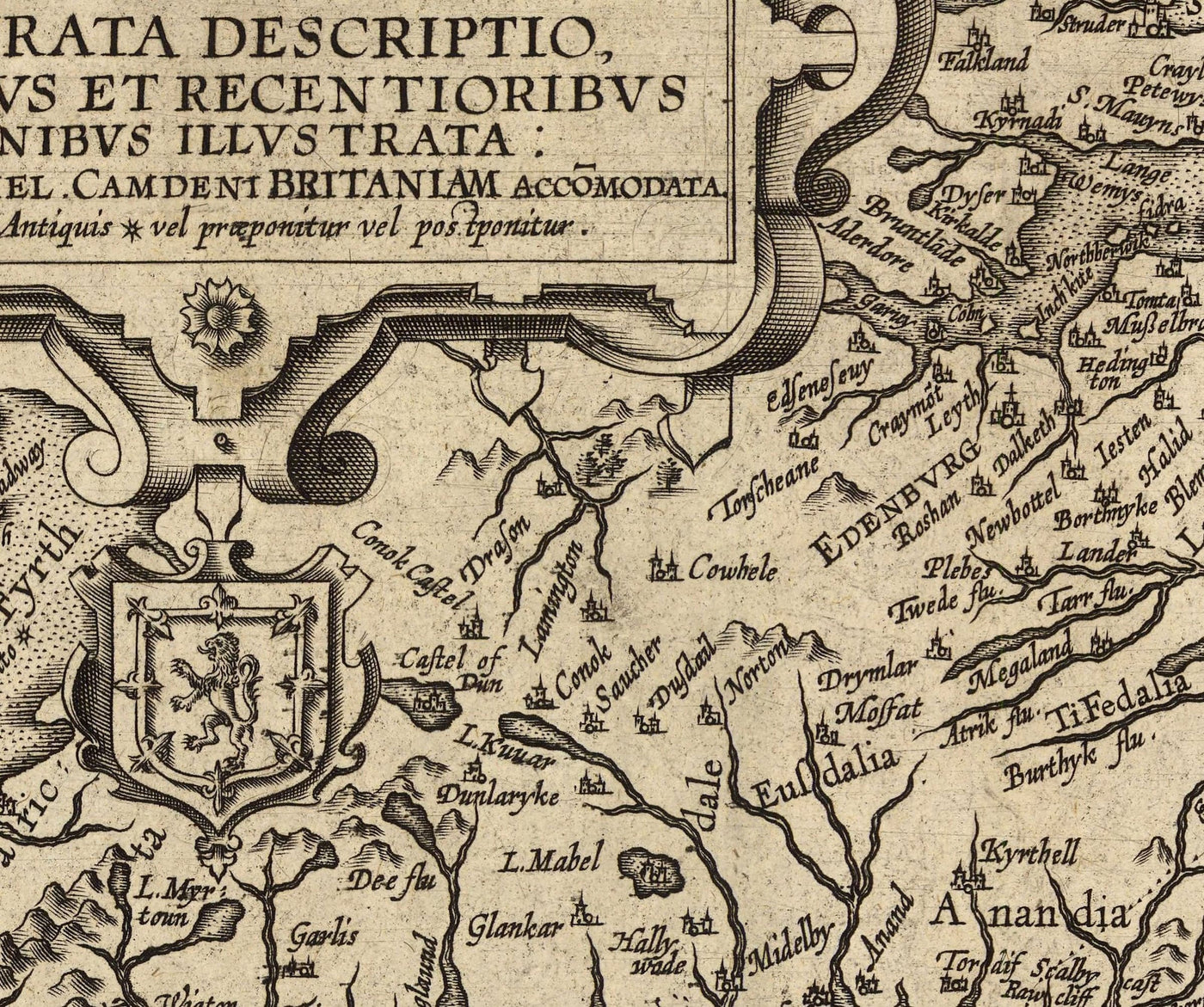 Ancienne carte de l'Angleterre et de l'Irlande en 1605 par Abraham Ortelius