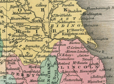 Mapa antiguo de los condados de Inglaterra y Gales, 1827 - Mapa histórico de los condados - Westmoreland, Sussex, Rutland