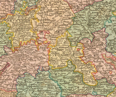Alte Karte von Großbritannien, 1801 von Faden - England, Wales, Schottland, Straßen, Kanäle, Postkutsche 