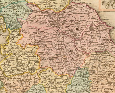 Alte Karte von Großbritannien, 1801 von Faden - England, Wales, Schottland, Straßen, Kanäle, Postkutsche 