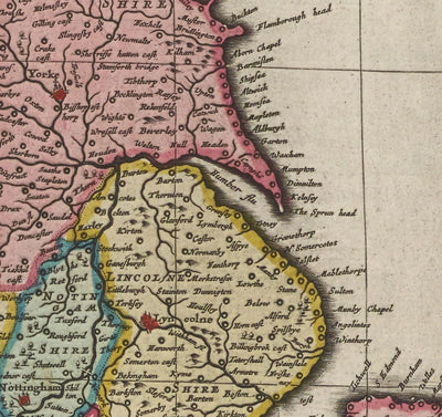 Antiguo mapa de Inglaterra y Gales en 1665 por Joan Blaeu - Carta rara con condados antiguos