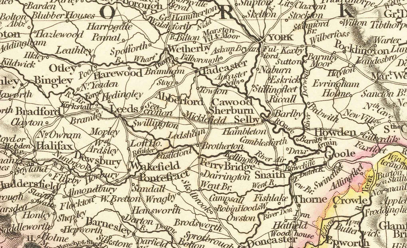 Antiguo mapa de Inglaterra y Gales en 1832 por John Arrowsmith - Ciudades, condados, carreteras, ferrocarril