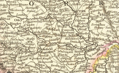 Antiguo mapa de Inglaterra y Gales en 1832 por John Arrowsmith - Ciudades, condados, carreteras, ferrocarril