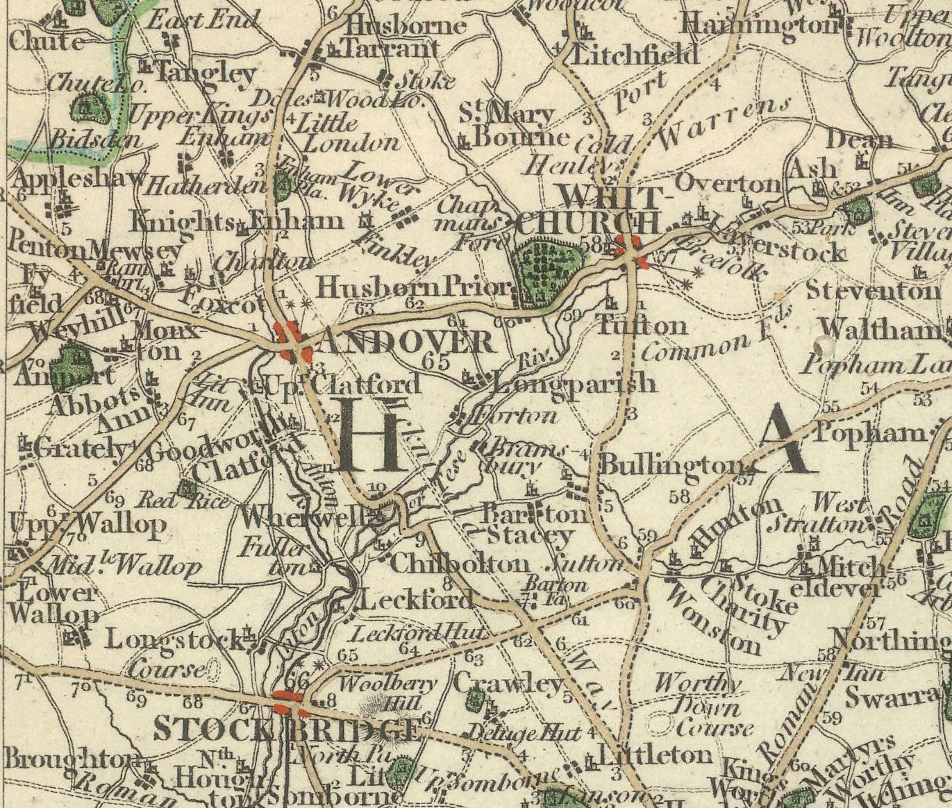 Alte Karte von Hampshire & Isle of Wight im Jahr 1794 von John Cary - Portsmouth, Southampton, Chichester, Havant 