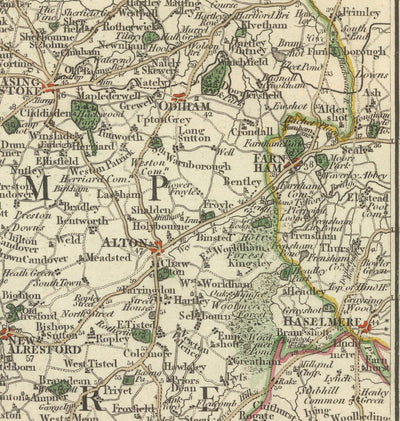 Alte Karte von Hampshire & Isle of Wight im Jahr 1794 von John Cary - Portsmouth, Southampton, Chichester, Havant 