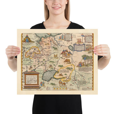 Alte Karte von Russland und Tartaren, 1584 von Ortelius - Seltene Karte von Moskau, Sibirien, Kasachstan, Turkmenistan, Usbekistan 