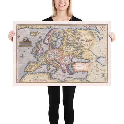Mapa antiguo de Europa, 1570 - El primer atlas europeo - de Abraham Ortelius