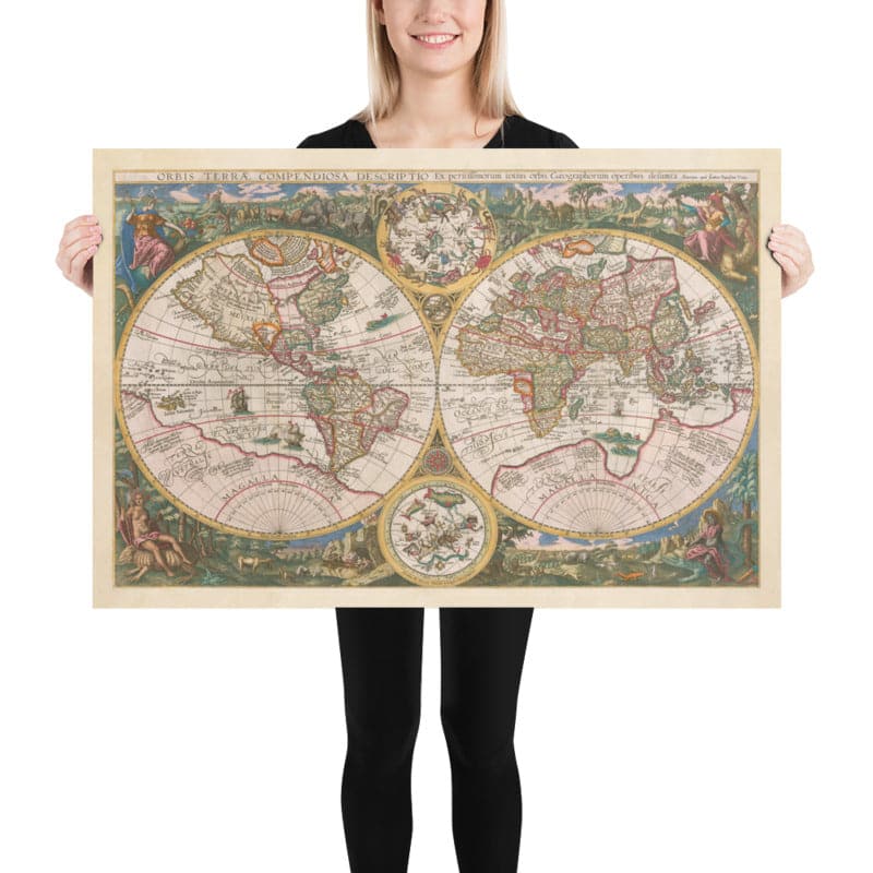 Mappa del Mondo Antico, 1596, Mappa Atlante di Johannes Baptista Vrients 