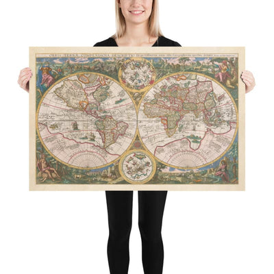 Mappa del Mondo Antico, 1596, Mappa Atlante di Johannes Baptista Vrients 