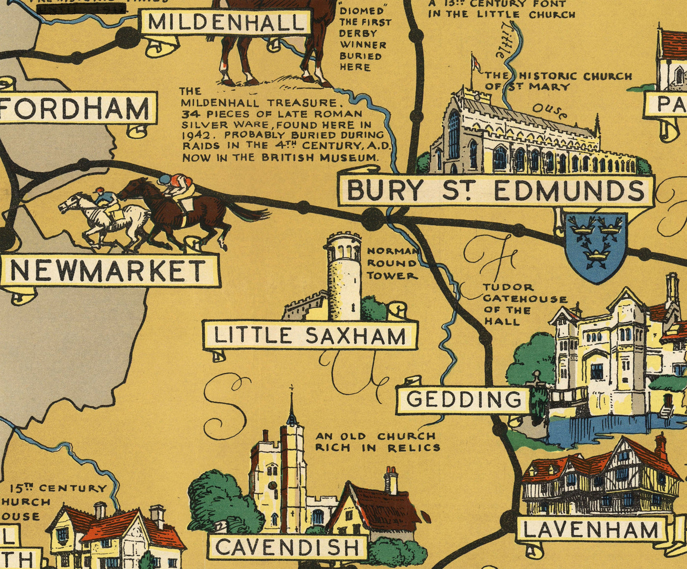 Ancienne carte d'Essex, Suffolk, Hertfordshire, 1948 - Tableau de chemin de fer britannique - Colchester, Southend, St Albans