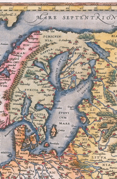 Mapa antiguo de Europa, 1570 - El primer atlas europeo - de Abraham Ortelius