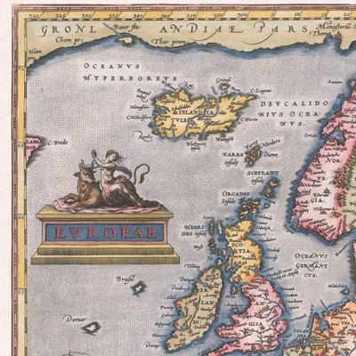 Mapa antiguo de Europa, 1570 - El primer atlas europeo - de Abraham Ortelius