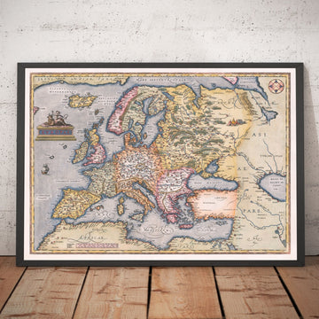 Old Map of Europe, 1570 - The First European Atlas - by Abraham Ortelius