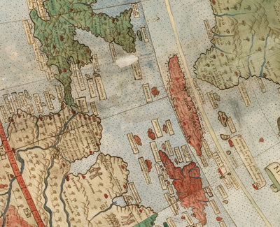 Ancient Flat Earth Map, 1587 by Monte Urbano - Large World Map Wall Chart