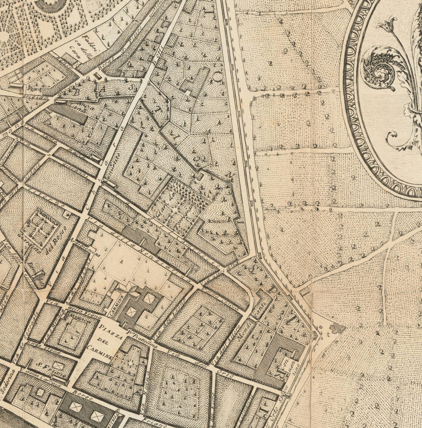 Old Map of Florence, Firenze, 1847 by Molini & Ruggieri - Uffizi, Santa Croce, Santo Spirito, Duomo, Piazzas, Palazzos, Ponte Vecchio