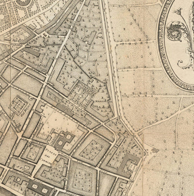 Old Map of Florence, Firenze, 1847 by Molini & Ruggieri - Uffizi, Santa Croce, Santo Spirito, Duomo, Piazzas, Palazzos, Ponte Vecchio