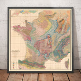Alte geologische Karte von Frankreich, 1840 von André Brochant de Villiers - Westeuropa, Belgien 