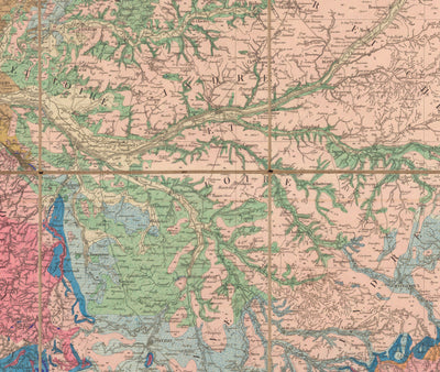 Old Geological Map of France, 1840 by André Brochant de Villiers - Western Europe, Belgium
