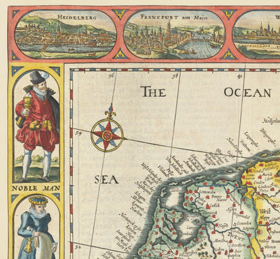 Old Map of Germany by John Speed, 1627 - Holy Roman Empire, German Empire - Austria, Czechia, Poland, Switzerland