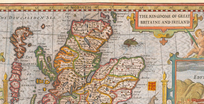 Old Map of British Isles in 1611 by John Speed - UK, England, Scotland, Wales, Ireland