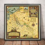 Ancienne carte de la Grande Guerre, WW1 - Angleterre, France, Allemagne, Belgique, Flandre Battle Lines