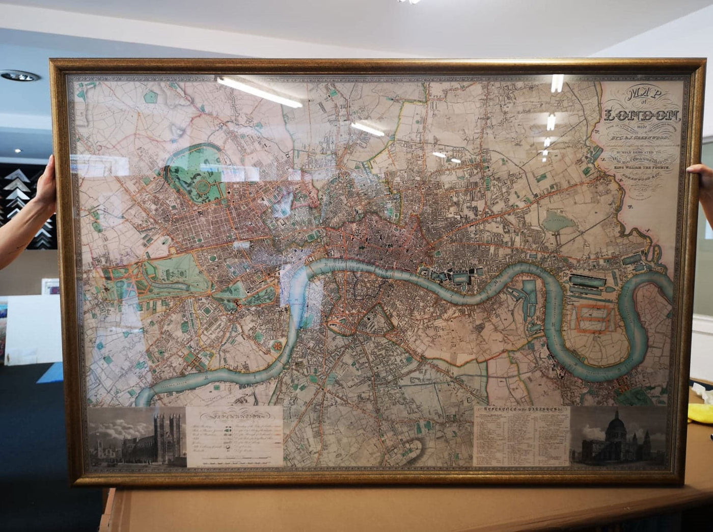 Große alte Karte von London - 1746, 1788, 1830 oder 1862. Große individuelle Karte bis zu 4 Meter (13 Fuß) 