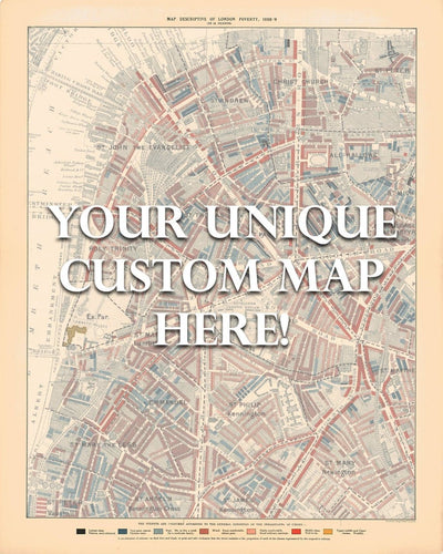 Mapa de Pobreza Personalizado de Londres por Charles Booth, 1898-9 