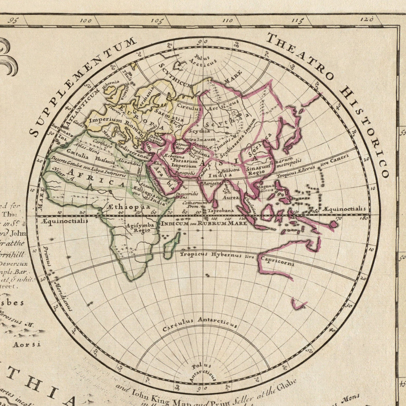 Old Roman Empire World Map From 400 AD - Giant Huge Rare Vintage Map of Byzantine
