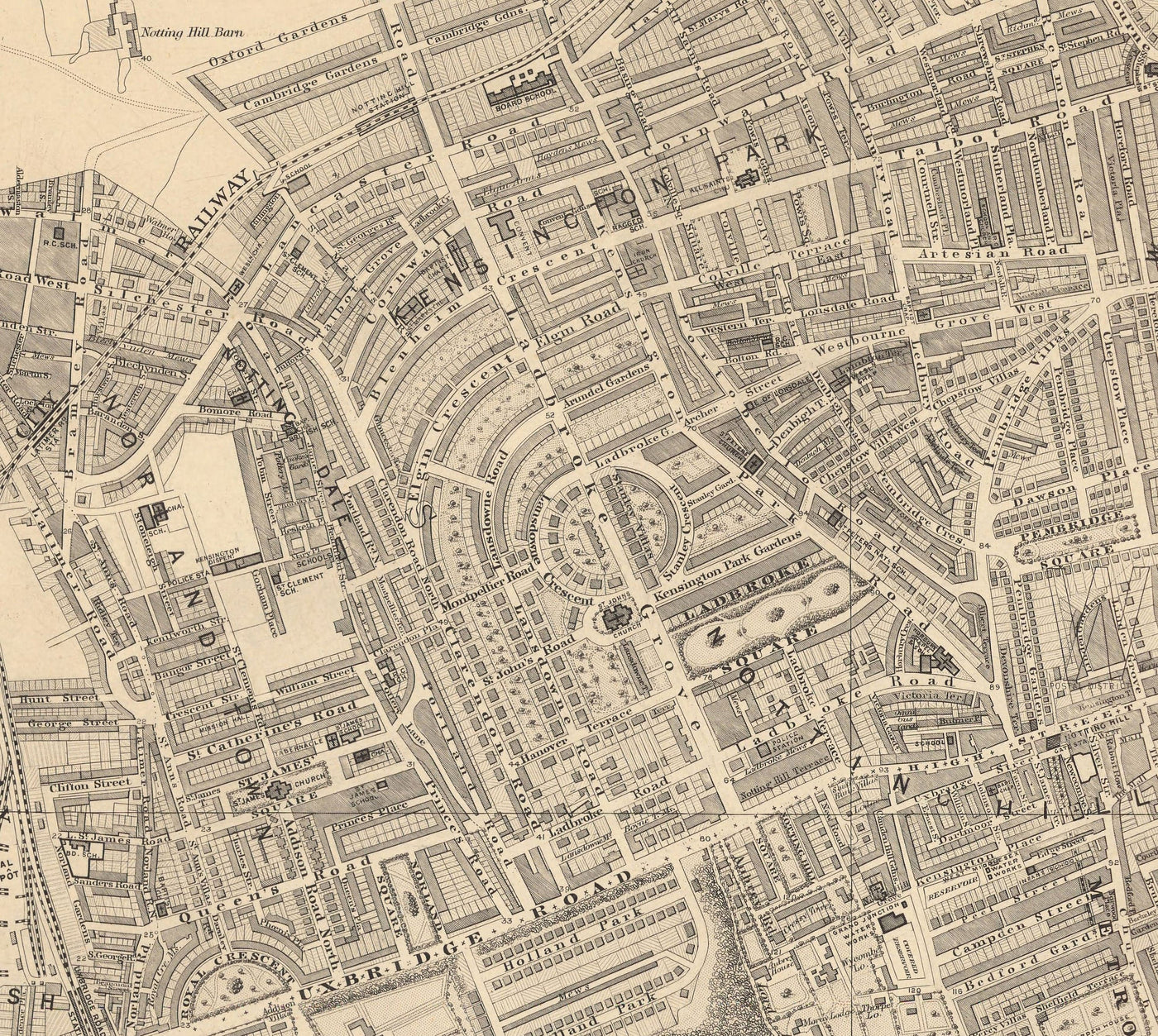 Big Old Map of London by Edward Stanford (1862, 1891) - Monochrome, Blue Thames or Handcoloured