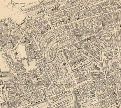 Big Old Map of London by Edward Stanford (1862, 1891) - Monochrome, Blue Thames or Handcoloured
