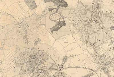 Big Old Map of London by Edward Stanford (1862, 1891) - Monochrome, Blue Thames or Handcoloured