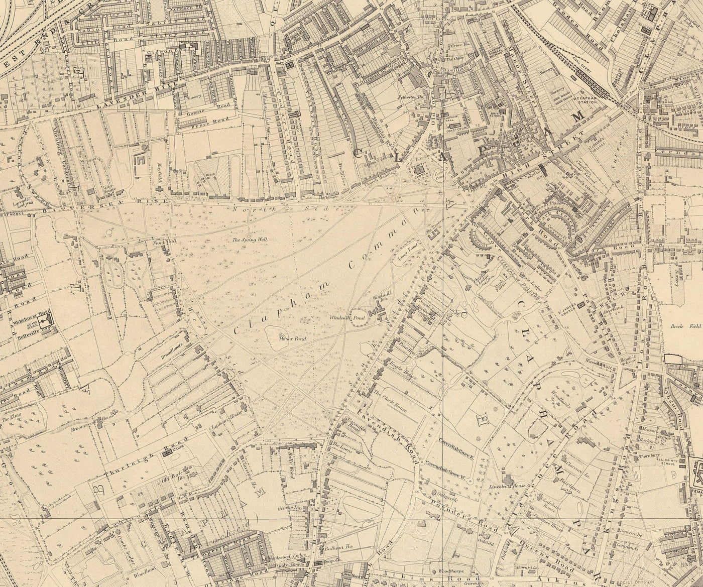 Big Old Map of London by Edward Stanford (1862, 1891) - Monochrome, Blue Thames or Handcoloured