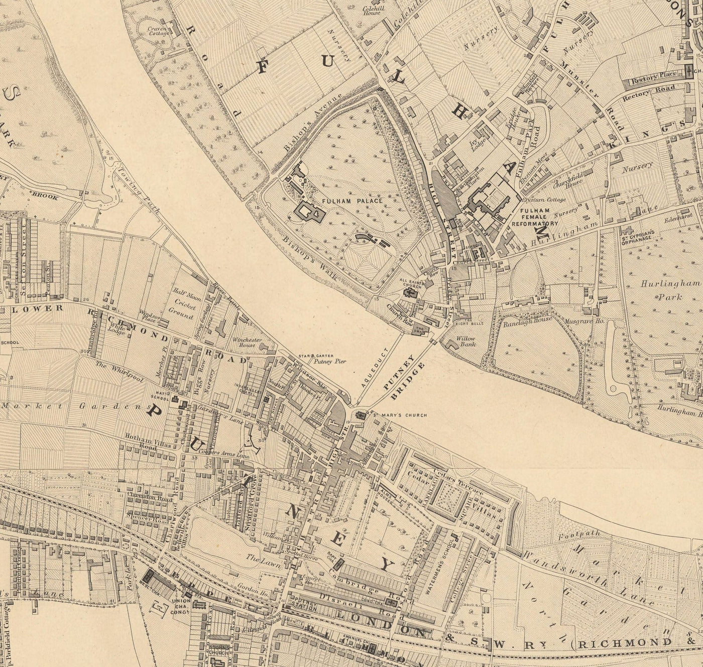 Big Old Map of London by Edward Stanford (1862, 1891) - Monochrome, Blue Thames or Handcoloured