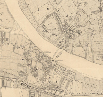 Big Old Map of London by Edward Stanford (1862, 1891) - Monochrome, Blue Thames or Handcoloured