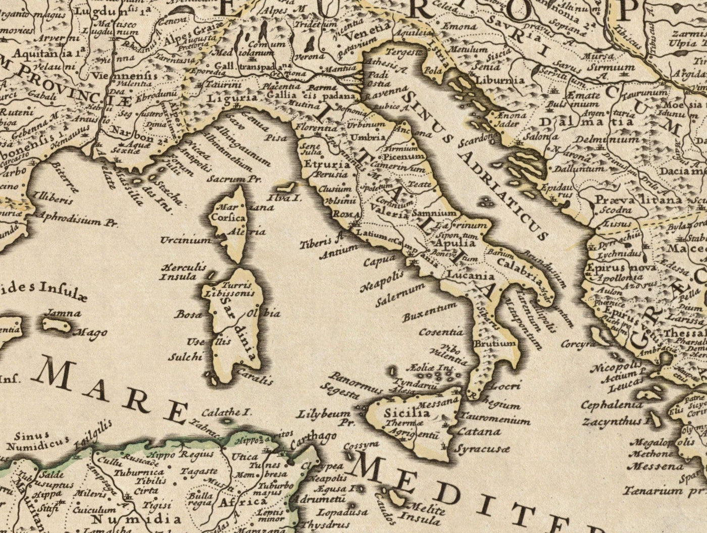 Old Roman Empire World Map From 400 AD - Giant Huge Rare Vintage Map of Byzantine