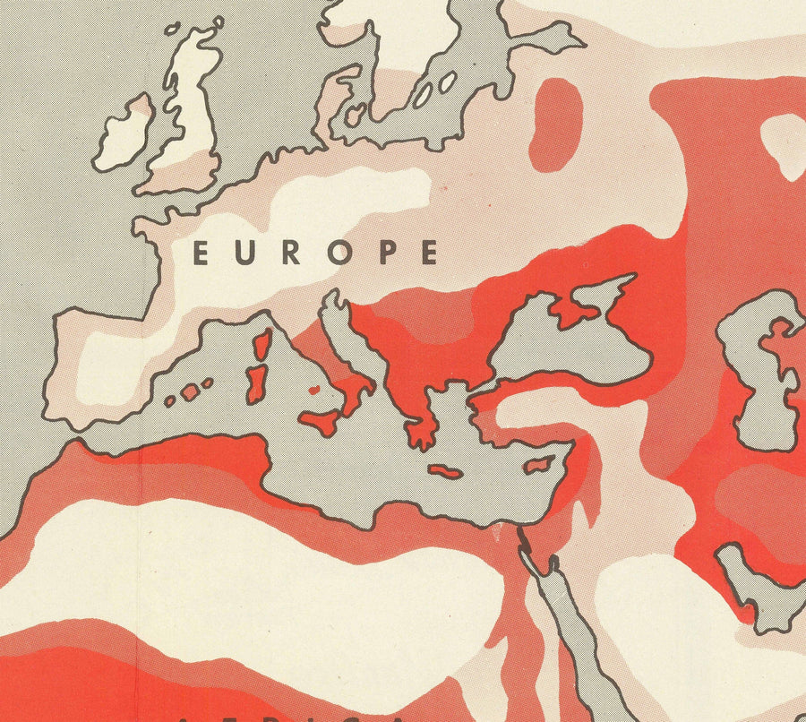 Old World Map by Dr. Seuss, 1943 - US Army Malaria Wall Chart from World War 2