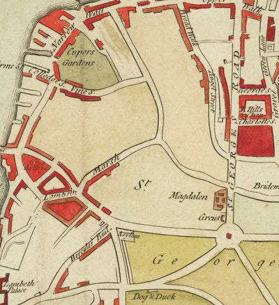 Mapa antiguo raro de Londres por Hogg, 1784 - Westminster, Ciudad de Londres, Soho, Holborn, Covent Garden 