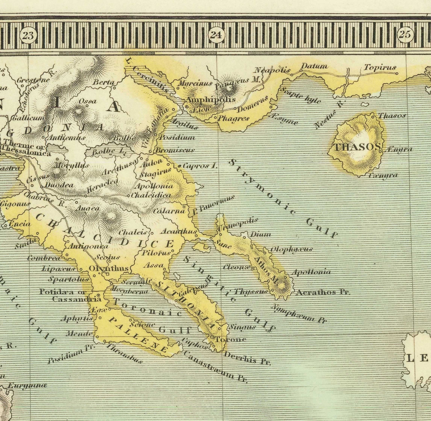 Alte Karte von Griechenland, 1834, von Teesdale - Kreta, Makedonien, Korfu, Albanien, Athen, Thessalien, Attika 
