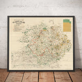 Old Map of Northern Ireland, Ulster in 1923 - Irish Free State, Anglo-Irish Treaty Population Chart