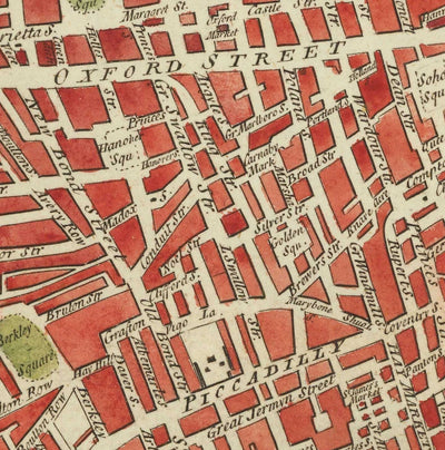 Mapa antiguo raro de Londres por Hogg, 1784 - Westminster, Ciudad de Londres, Soho, Holborn, Covent Garden 