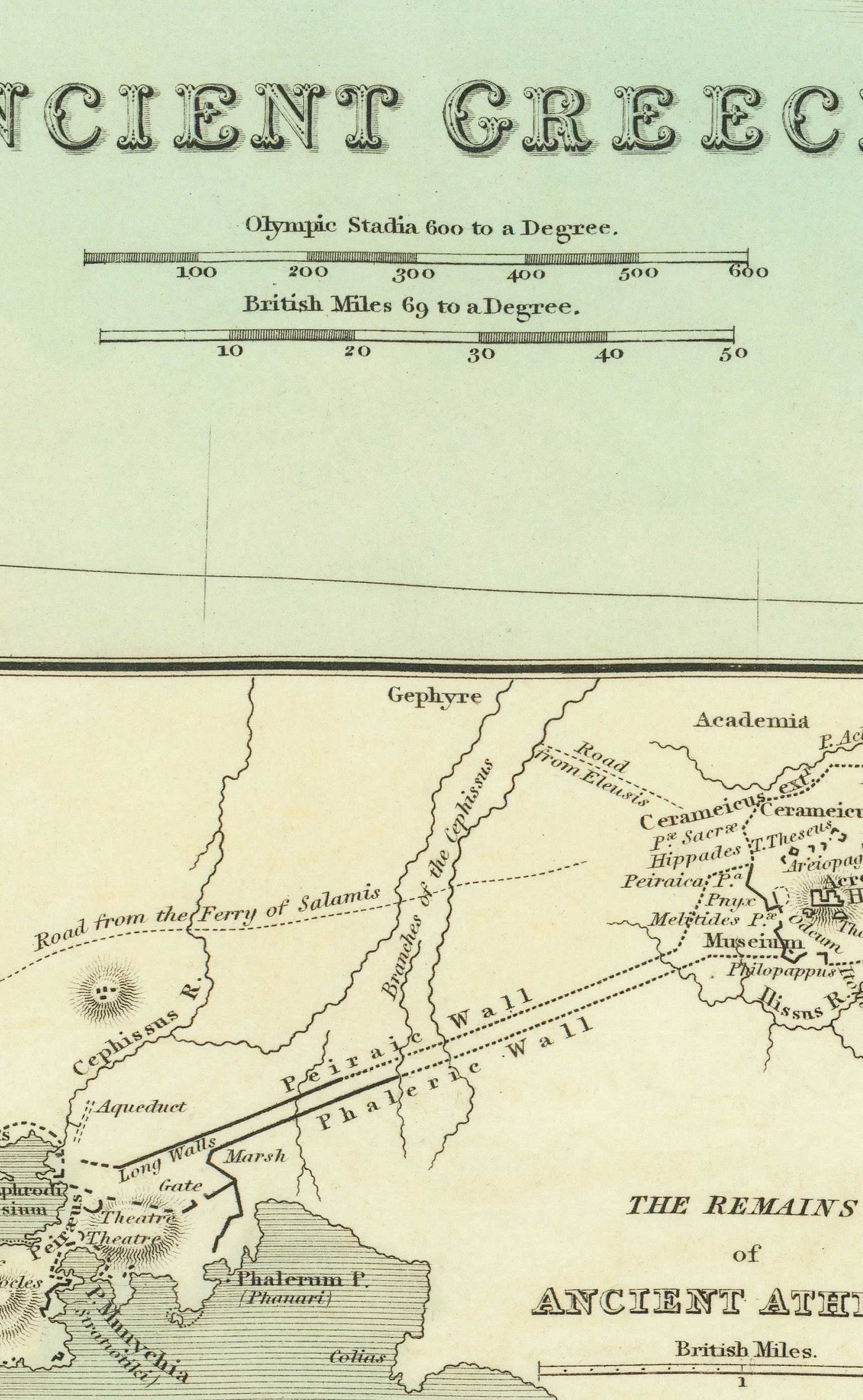 Alte Karte von Griechenland, 1834, von Teesdale - Kreta, Makedonien, Korfu, Albanien, Athen, Thessalien, Attika 