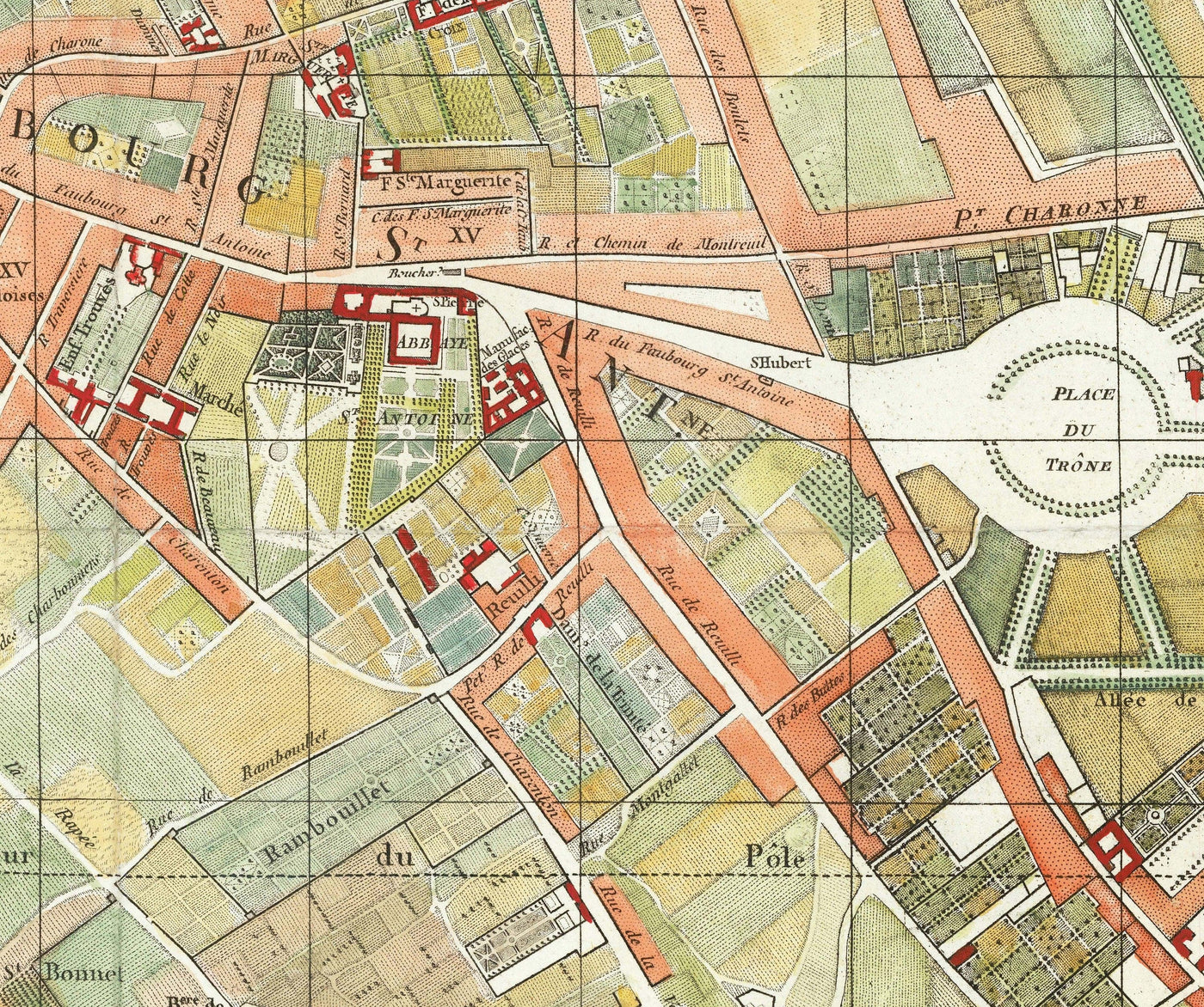 Old Map of Paris, France by Delamarche in 1797 - Louvre, Notre Dame, Sainte-Chapelle, Seine, Revolution, Invalides